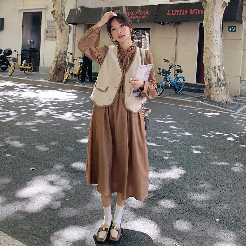 【已出大货】【数据好】小香风马甲连衣裙中长款B66-P160-K228图片