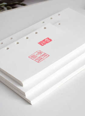 加厚120g纯纸质空白活页本替芯六孔a7a6a5旅游打卡盖章手账本子芯