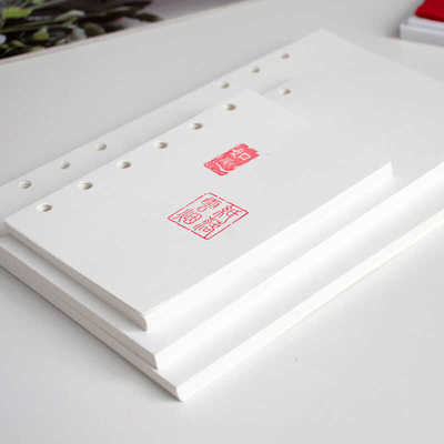 加厚120g道林纸空白活页本替芯六孔a7a6a5旅游打卡盖章手账本子芯