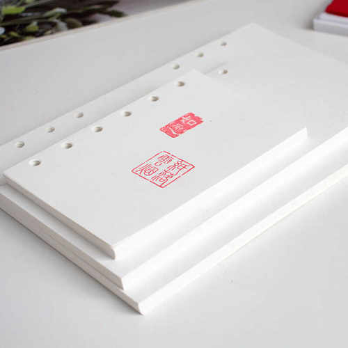 加厚120g道林纸空白活页本替芯六孔a7a6a5旅游打卡盖章手账本子芯