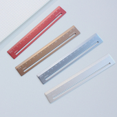 小学生15cm直尺高颜值初中生带波浪线多功能简约纯色铝合金尺子