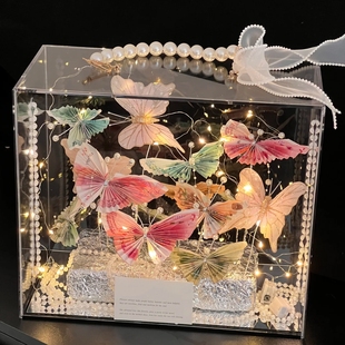 蝴蝶有钱花礼盒diy手工材料包钱折永生花束生日礼物送女生新年礼