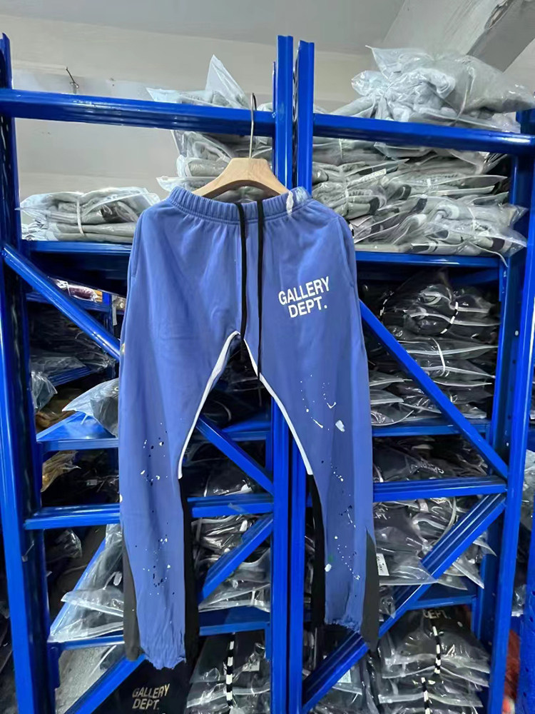 Correct version of gallery dept hand-painted ink-splashed drawstring high street casual sweatpants flared trousers for men and women