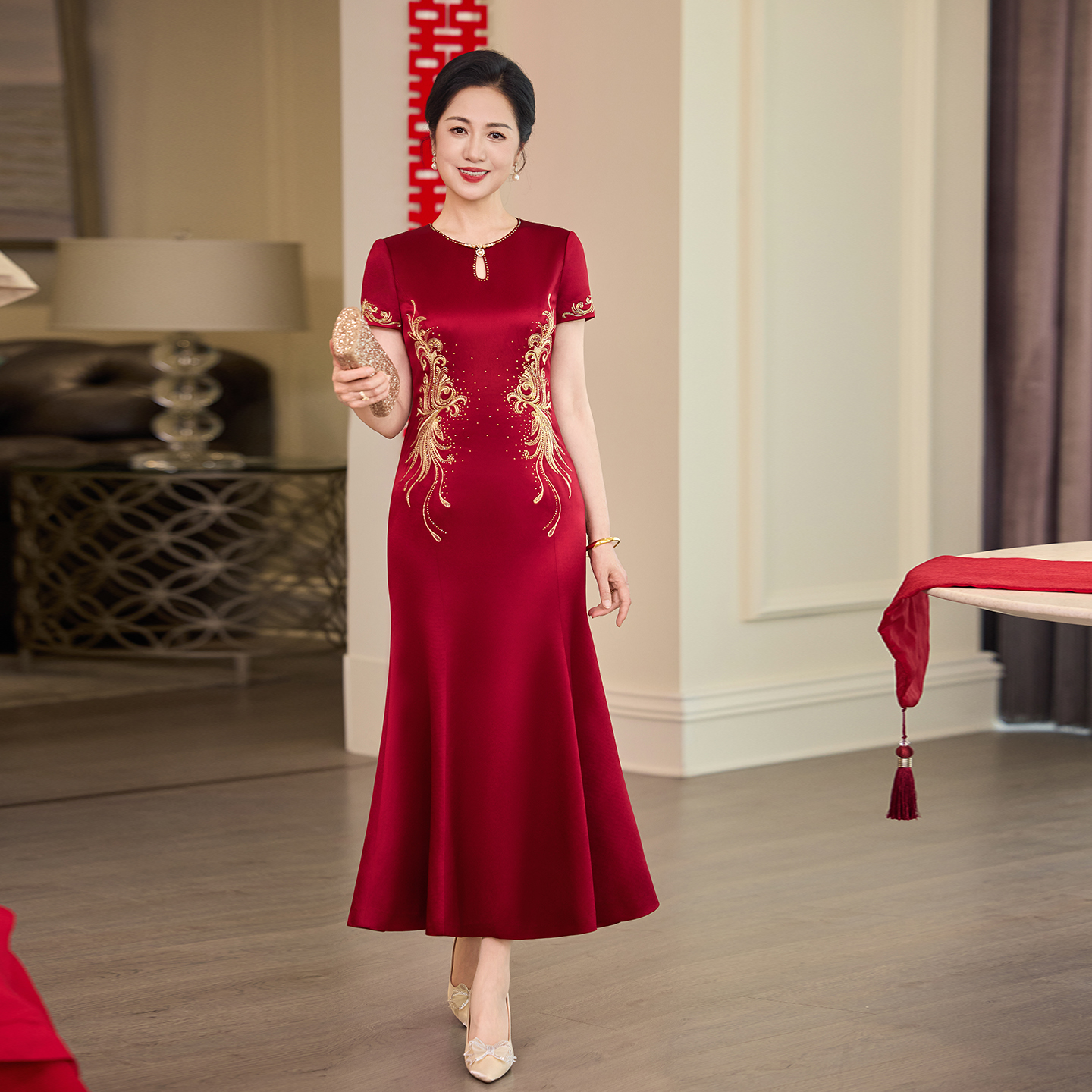 喜婆婆婚宴礼服喜妈妈婚宴旗袍