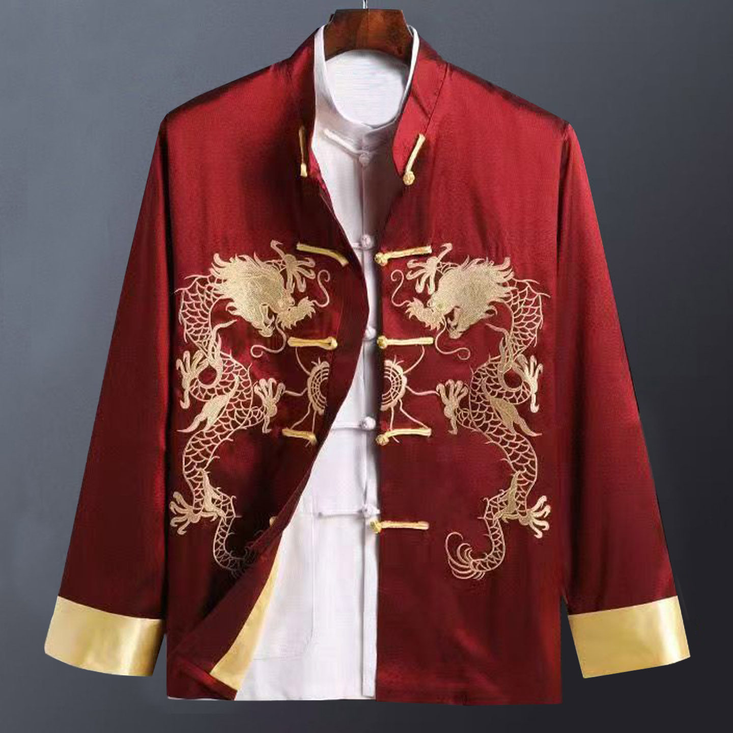 男士唐装套装春秋外套中国风男装龙纹刺绣生日演出服立领盘扣上衣,男装,唐装,淘宝优惠券,粉丝福利购,淘宝优惠卷