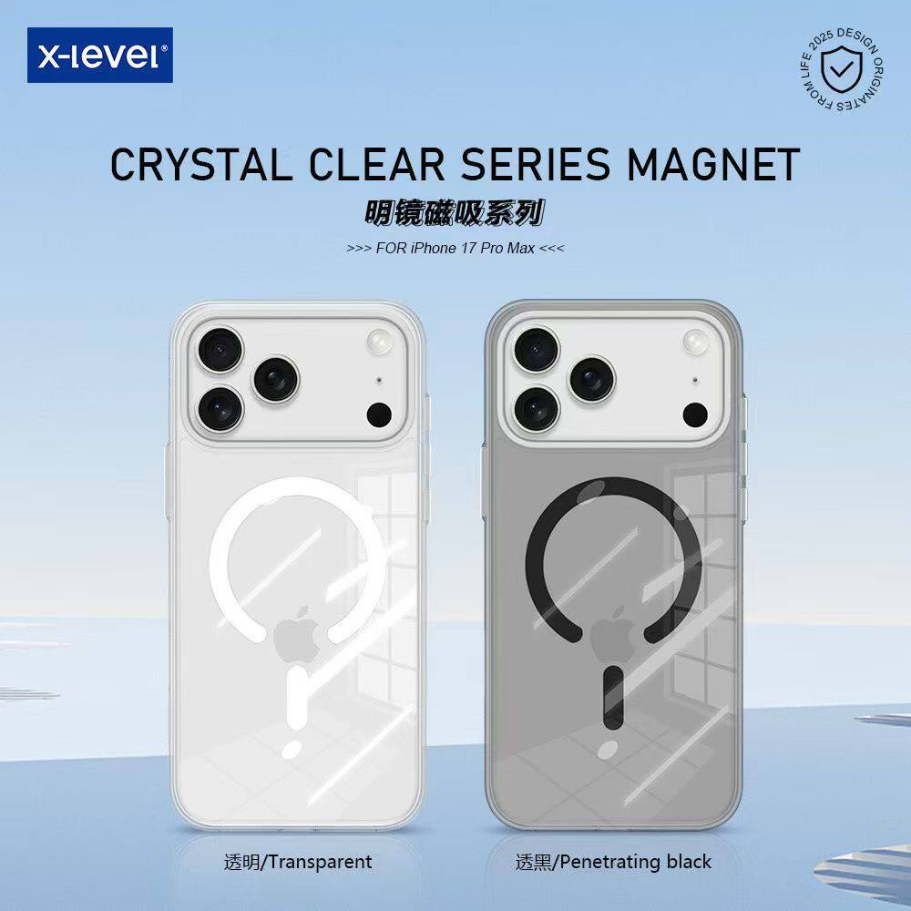 X-Level明镜系列玻璃壳适用苹果16promax手机壳新款iphone16高级15pro磁吸简约14透明防摔全包17系列男女外壳
