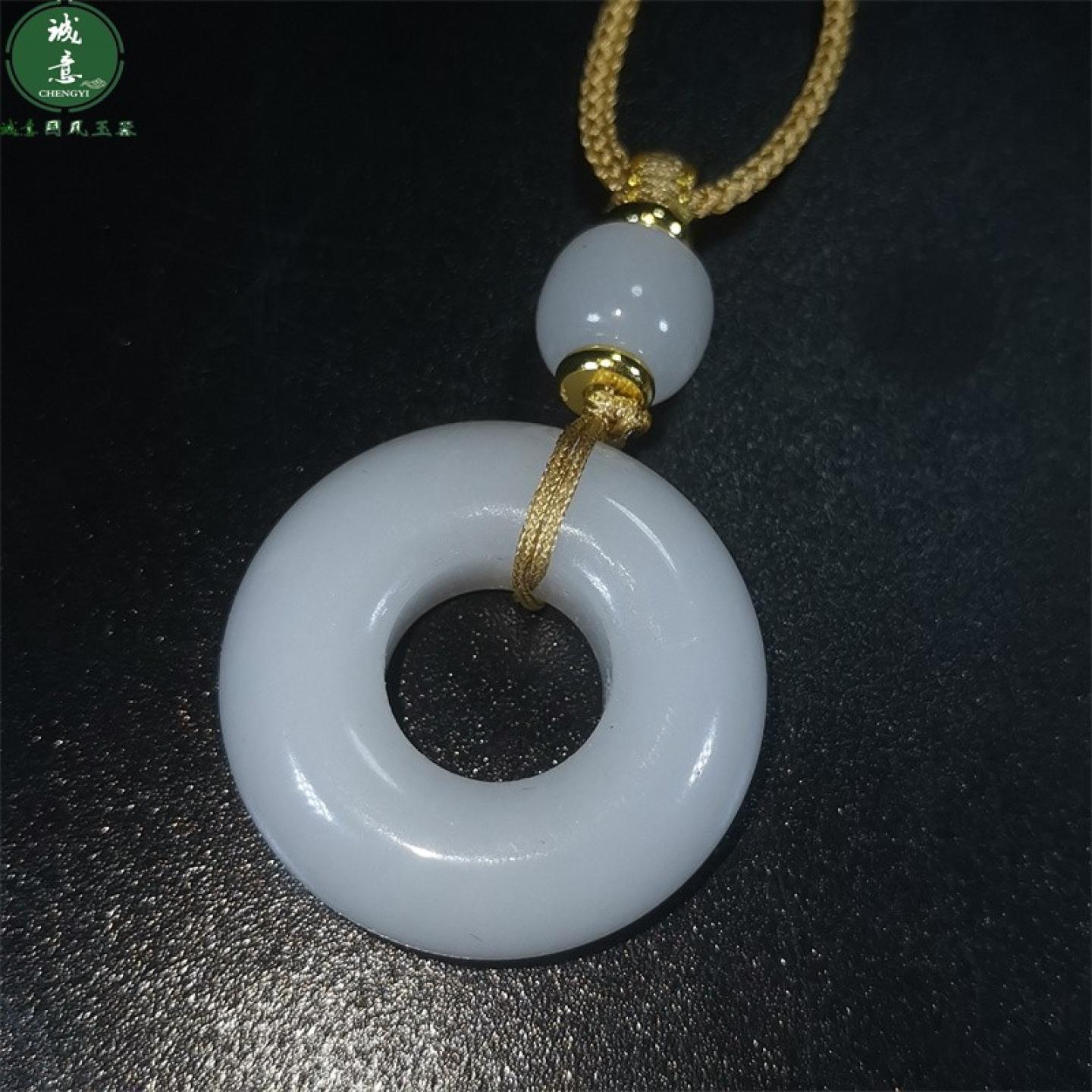 金丝玉面包圈平安环吊坠圆圈挂坠