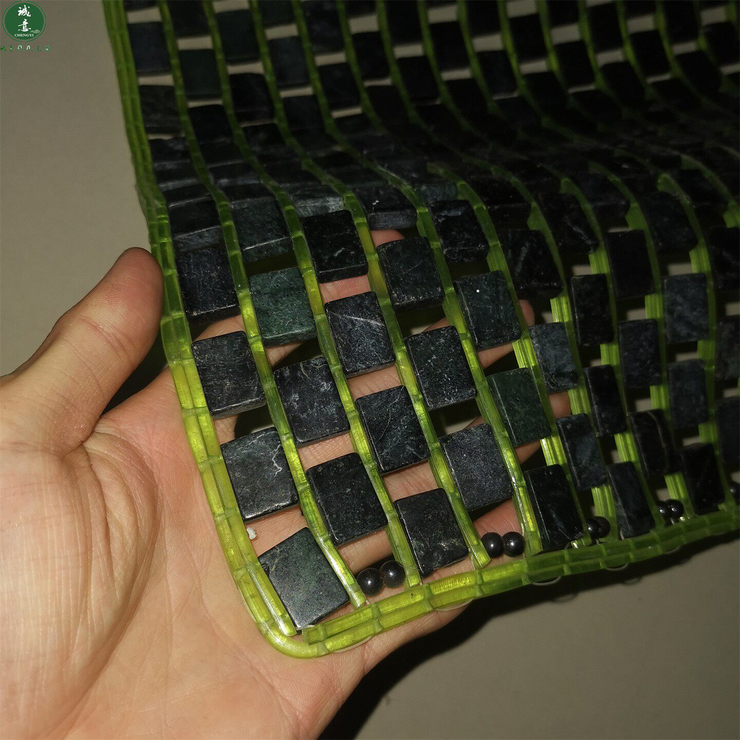 高档天然墨绿玉石麻将夏凉席子沙发坐垫养生理疗床垫单人双面家用