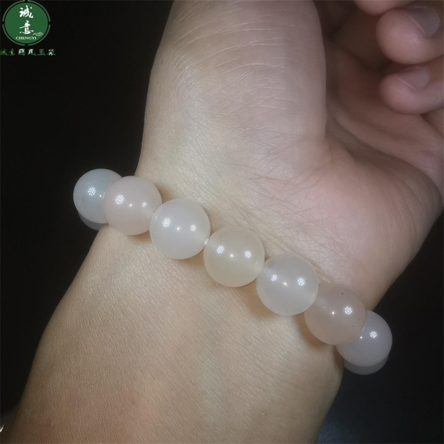 金丝玉藕粉圆珠子手饰品轻奢小众