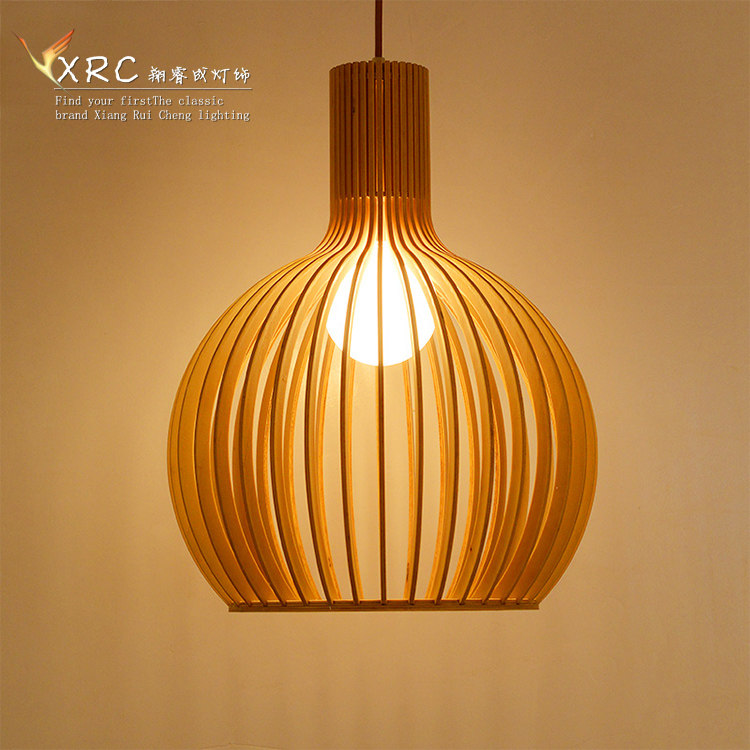 创意木质韩式北欧餐厅吧台卧室灯日式灯具led塔摇摆酒店工程吊灯