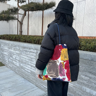 GGSG 女 BAG原创设计小众单肩布袋手提帆布包棉麻大容量托特包新款