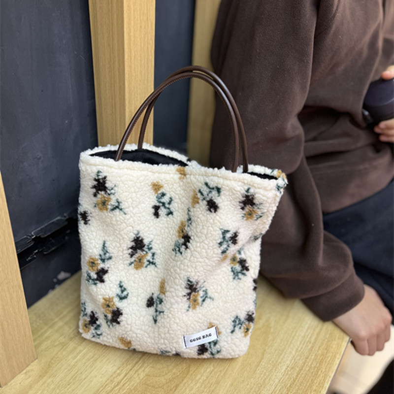 秋冬小号毛绒托特包原创设计小众