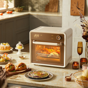 小熊电烤箱DKX-F18G5空气炸锅一体机18L可视化独立控温免翻面烘焙