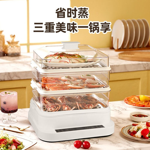 电蒸锅先科2024年新款32L大容量家用电蒸锅多功能一体