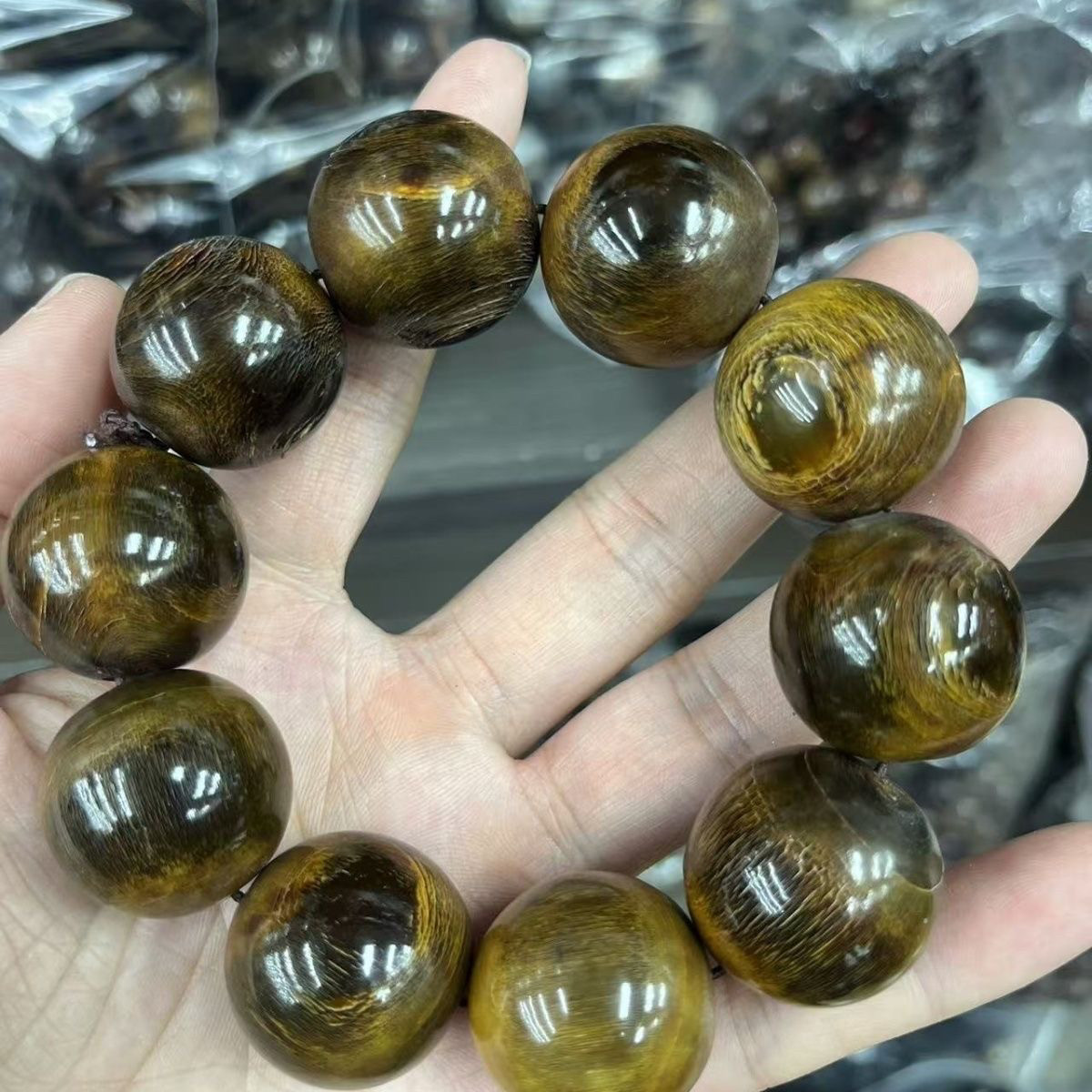 纯天然披毛犀手串把件高端牛角手链男女款牛羊角原料牛角串工艺品