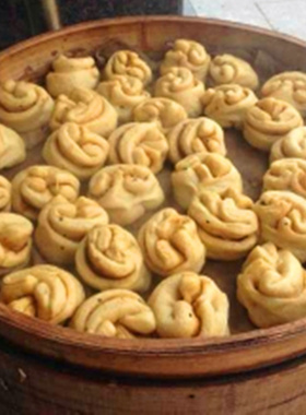 红糖芝麻小花卷台州府城临海桃渚特产儿童营养早餐发糕甜馒头