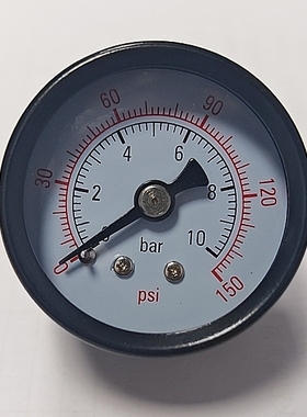 压力表 轴向压力表双刻度压力表  Y-40  0-10bar  0-150 Psi