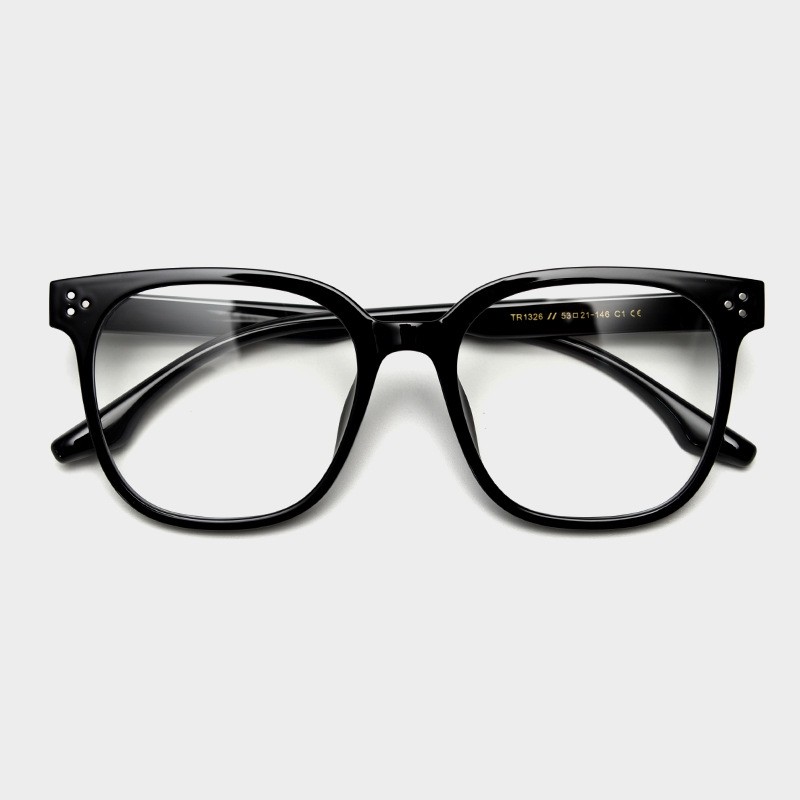 1326超轻TR90大框近视眼镜框潮男女网红素颜铆钉平光镜架可配度数