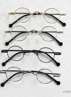 LY83027新款个性超小复古圆平光镜架男女文艺拍摄道具配近视度数