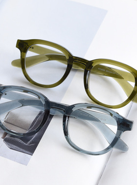 72326欧美圆框个性复古近视眼睛镜框男女黑色粗框设计平光镜架ins