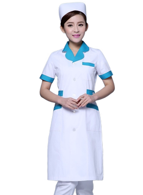 美容院粉色冬装药店印字护士服