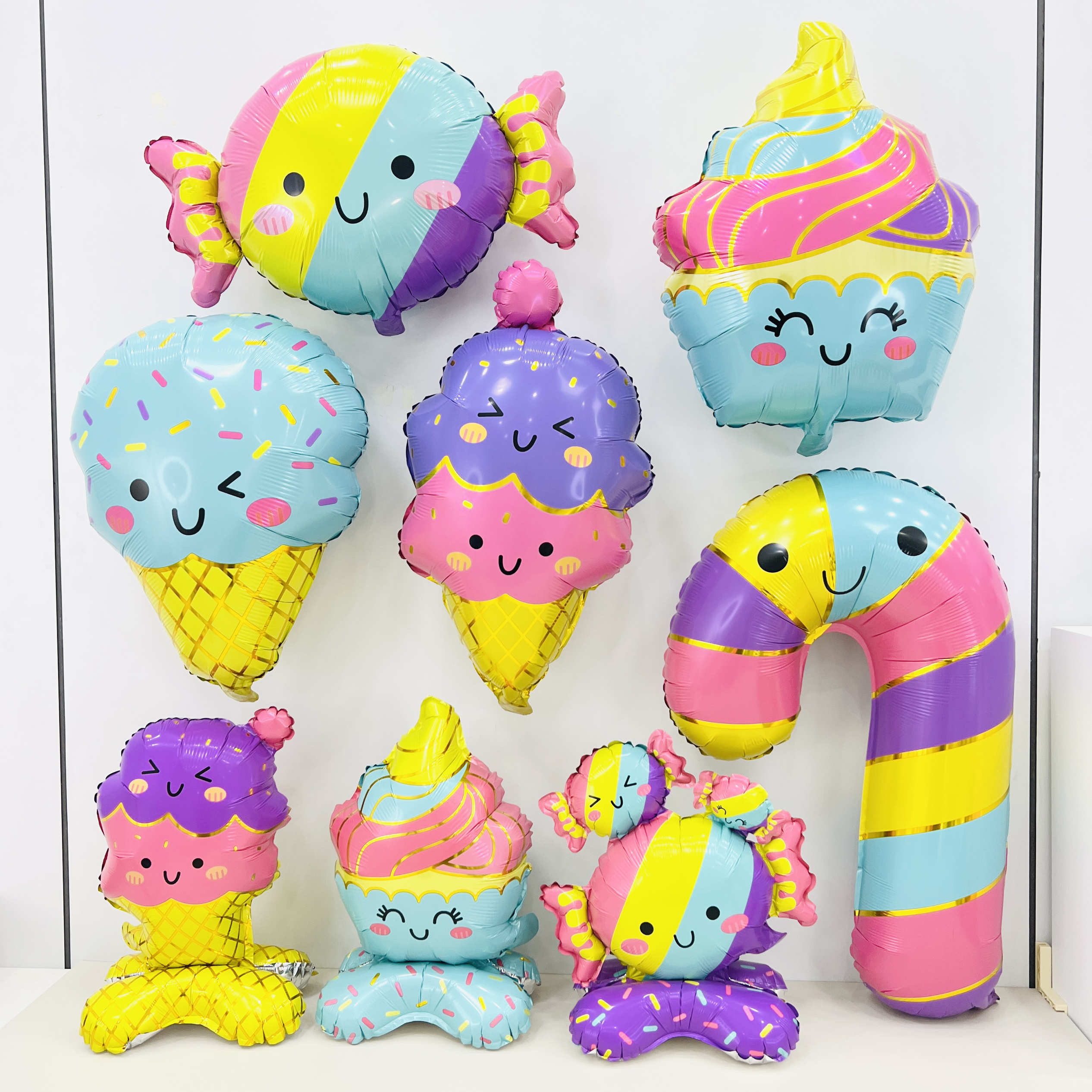 新款冰淇淋雪糕糖果铝膜气球
