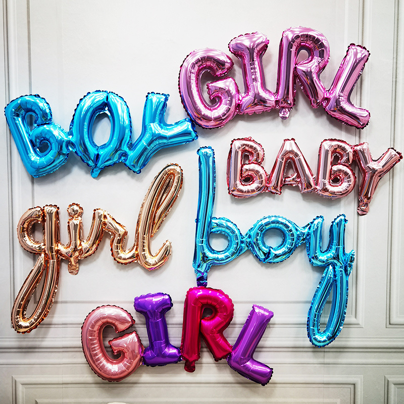 one小写连体铝箔气球party生日派对装饰铝膜气球连体boy girl字母