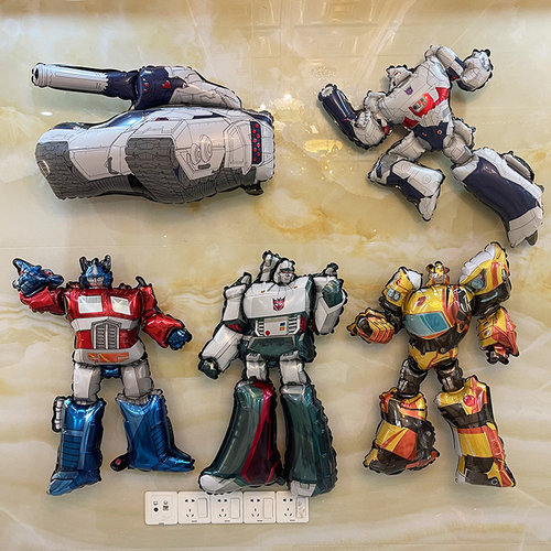 儿童生日装饰布置变形金刚气球