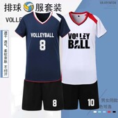 男女短袖 排球服套装 专业比赛训练服短袖 气排球队服可印号定制速干