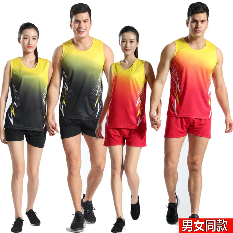 田径服套装男女款体考长跑马拉松衣服女运动跑步比赛训练短裤背心