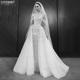 拖尾简约宫廷蓬蓬裙 婚纱礼服新娘修身 一字肩法式 公主纱裙2022新款