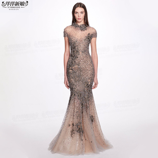 敬酒服2023新款 显瘦鱼尾裙妈妈喜婆婆婚宴奢华高级感长礼服定制女