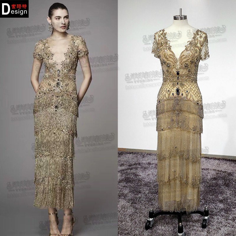 新娘结婚敬酒服2022新款名媛聚会显瘦中长款年会流苏礼服高级定制