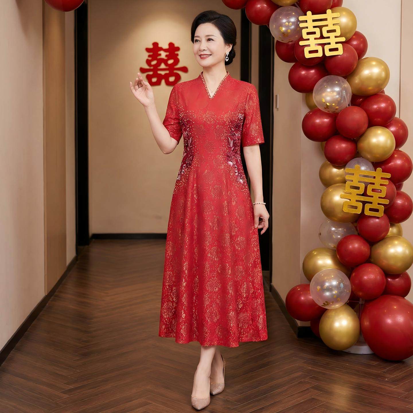 多丽琦礼服裙高端轻奢小众宴会女气质连衣裙高级感婚礼妈妈晚礼服