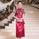 多丽琦新款 改良旗袍裙红色喜妈妈敬酒服高级婚宴喜婆婆复古连衣裙