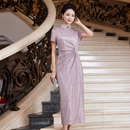 多丽琦妈妈婚宴礼服气质优雅新中式 复古连衣裙日常可穿 旗袍改良版