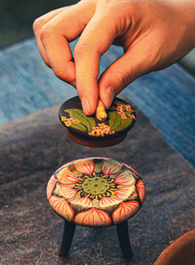 花好月圆 桂花壶 宜兴原矿降坡泥粉黑料120cc手工制紫砂壶刘素素