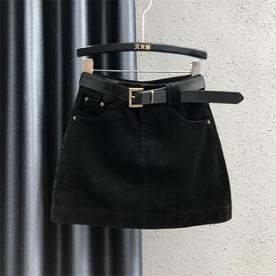 百搭防走光a字包臀短裙 送腰带 2025秋冬新款 灯芯绒半身裙时尚