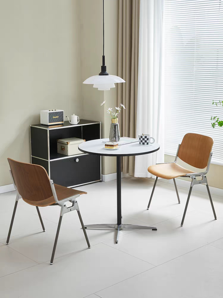 卡斯特餐椅家用凳子靠背美式轻奢设计师金属椅网红ins复古咖啡椅