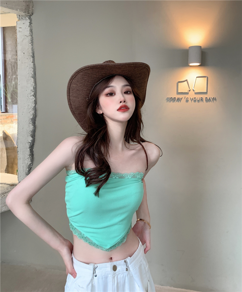 Real price real auction lace triangle scarf wrapped chest, slim back, bra, bandage jacket