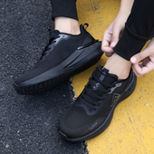 轻便网面透气运动鞋 匹克态极3.0缓震回弹耐磨跑步鞋 男全黑跑鞋 子