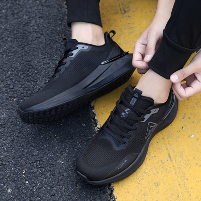 匹克态极3.0缓震回弹耐磨跑步鞋男全黑跑鞋轻便网面透气运动鞋子