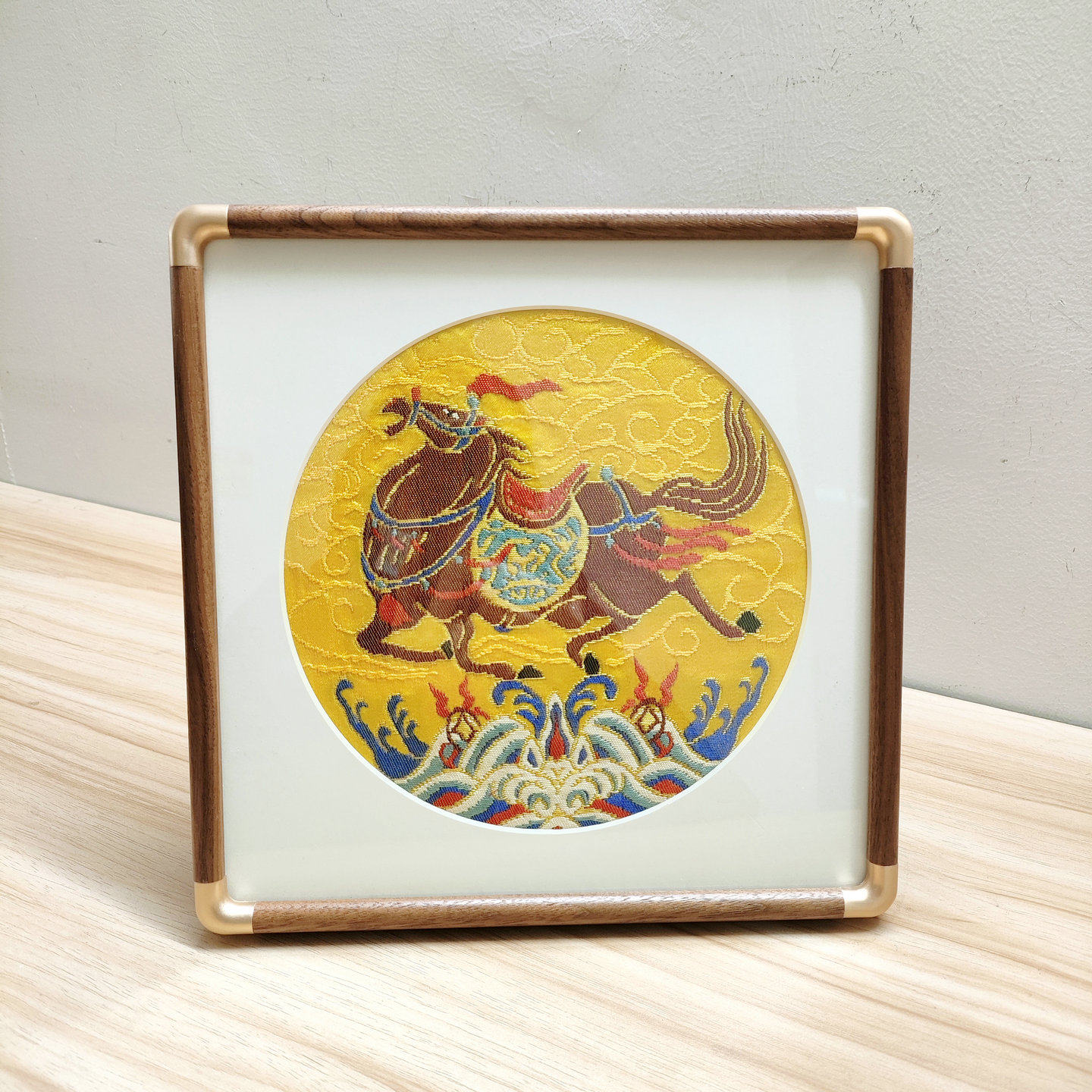 南京非遗云锦文创摆台马到成功云锦框画新中式家居摆件马年礼品,家居饰品,桌面摆台画,淘宝优惠券,粉丝福利购,淘宝优惠卷