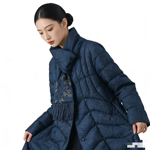 绝代佳人新中式刺绣羽绒服女冬装保暖外套