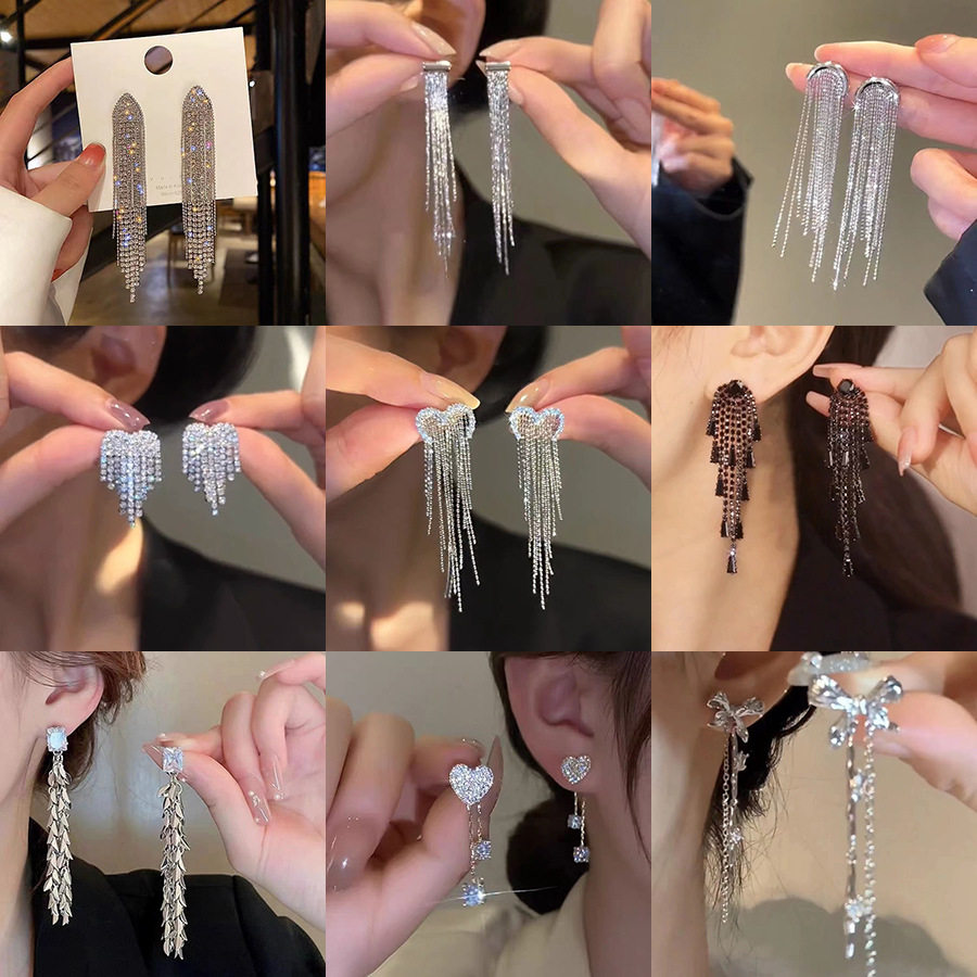 流苏耳环系列圆脸显瘦一字长流苏耳坠耳钉高级感爱心轻奢小众耳饰,金属材料及制品,金属结构件,淘宝优惠券,粉丝福利购,淘宝优惠卷