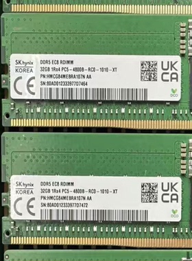 SK海力士32G DDR5 1Rx4 PC5-4800B ECC REG内存 HMCG84AEBRA174N