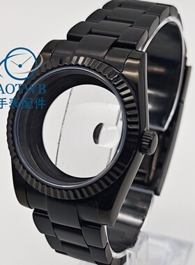 改款手表表壳36/39mm黑色狗牙表壳中光带NH35 ETA2824 Miyota8215