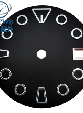 28.5mm黑色夜光表盘适合NH35 NH36机芯 适合3点位，3.8点位表盘