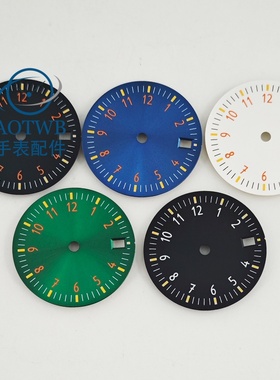 29mm NH35 改装手表表盘绿色夜光适合NH34 ST2130 Miyoda8215机芯