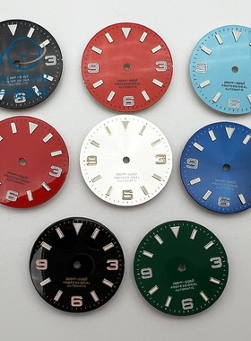 29mm黑绿色黄色红色银色橙色手表表盘适合NH35NH36美优达82sETA